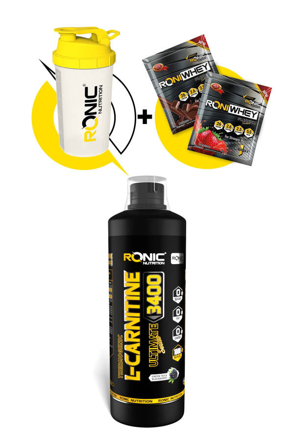L-карнитин 3400 Ultimate Thermogenic 1000 мл Жиросжигатель с ароматом ежевики + шейкер - 4