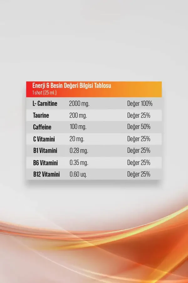 Extreme Synergy Carnitine Shot 20x25 ml | Limon Aromalı | - 8