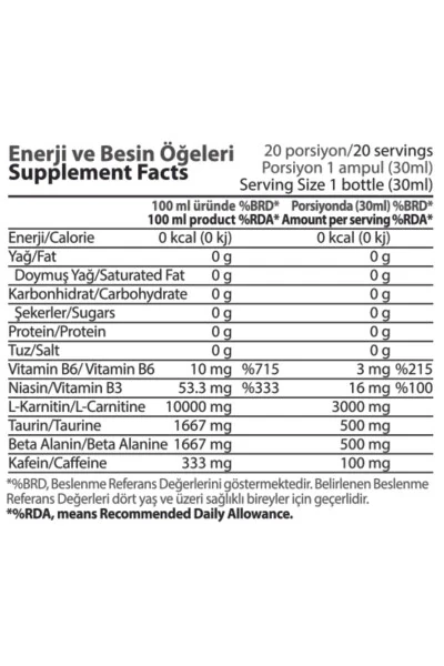 L-karnitin Matrits Limon Ta'mi 20 Dona - 6