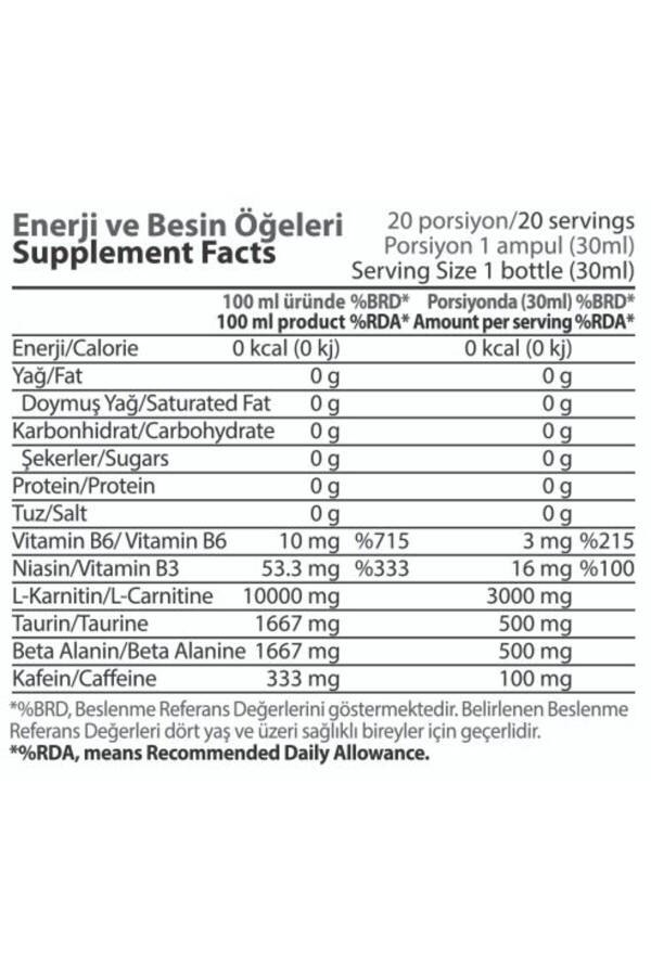 L-karnitin Matrix 3000 Mg 20 Ampula - Limon Hidli - 8