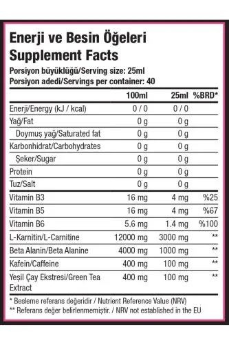 L-karnitin Thermo 3000 - 1000 ml - Yashil olma hidi - 33 taom - L-karnitin - XTREME NUTRITION (1)