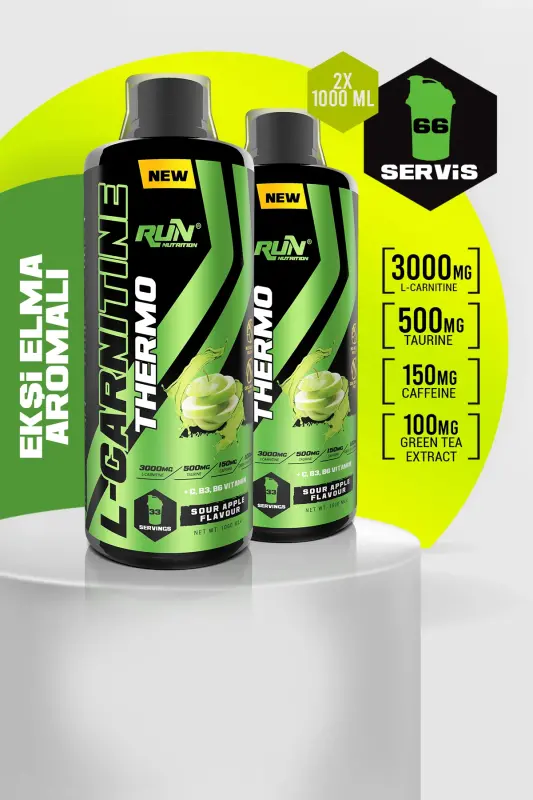 L-karnitin x 2 DONA - 2Lt - Nordon olma olma - 3000mg - 66 Taom - RUN NUTRITION