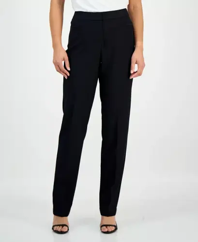 L-Pocket Straight-Leg Pants, Petite and Petite Short, Created for Modazone-Deep Black 