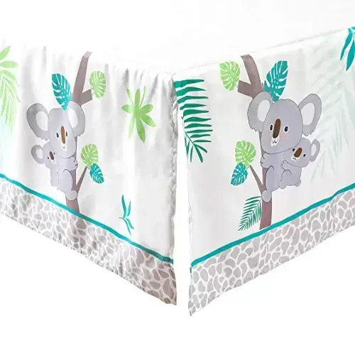 La Premura Baby Koala Nursery Crib Bedding Set, 3 Piece Standard Size Crib Set, Grey and Green, Unisex Nursey Bedding and Neutral Decor - 7