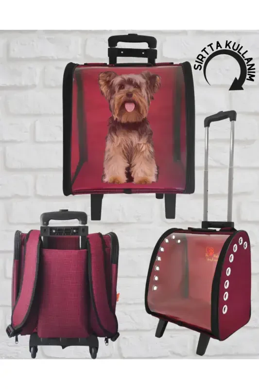 La Vista Kale Valiz Chekchekli Tashish Sumkasi Qizil-Qizil - 1