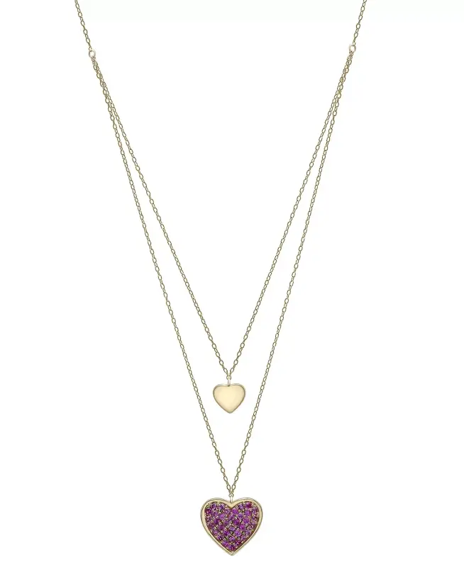 Lab-grown Pink Sapphire Two Heart 17