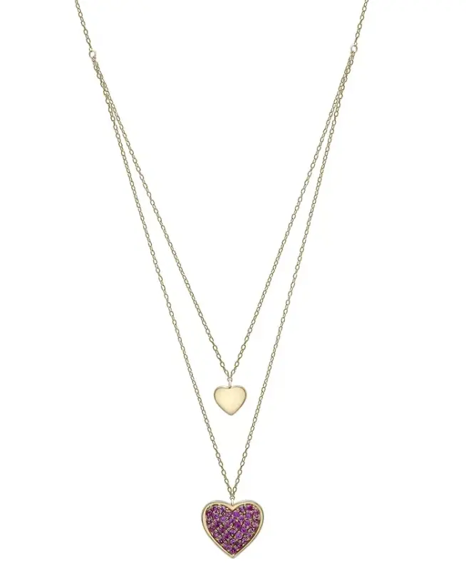 Lab-grown Pink Sapphire Two Heart 17