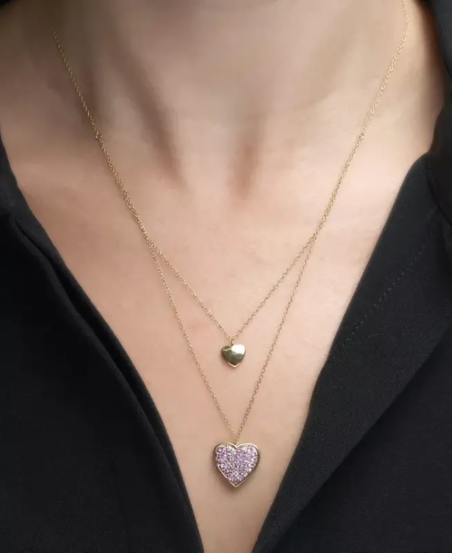 Lab-grown Pink Sapphire Two Heart 17