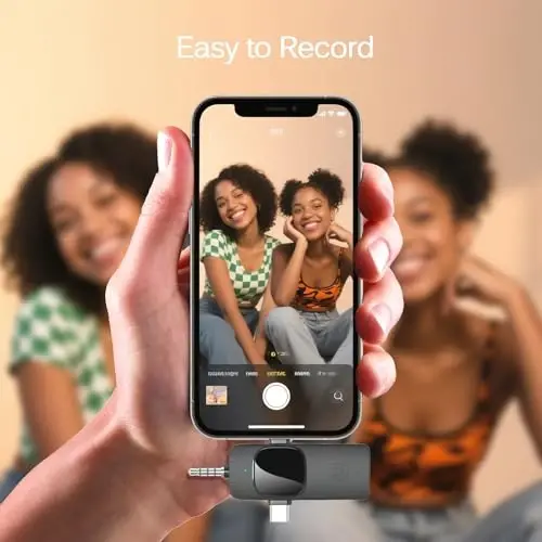 Labstandard iPhone, iPad, mini Video yozuv mikrofoni uchun simsiz lavalier ko'krak mikrofoni, intervyu video podcast vlog YouTube & Livestream uchun shovqinni kamaytirish, Plug & Play (3-in-1 port) - 2