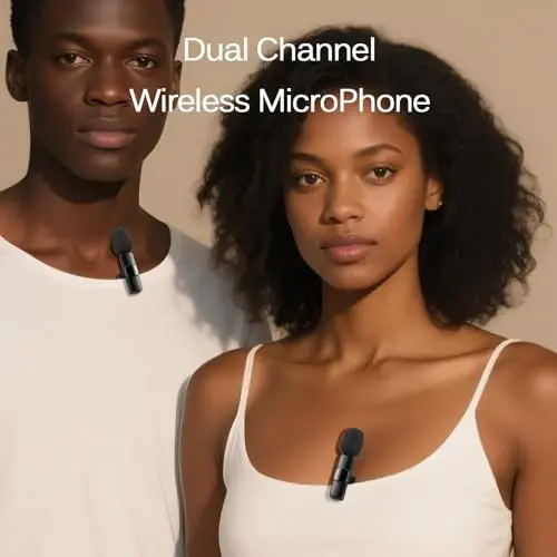 Labstandard iPhone, iPad, mini Video yozuv mikrofoni uchun simsiz lavalier ko'krak mikrofoni, intervyu video podcast vlog YouTube & Livestream uchun shovqinni kamaytirish, Plug & Play (3-in-1 port) - 3