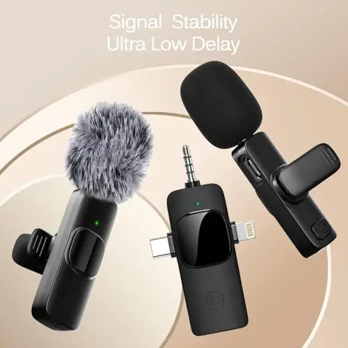 Labstandard iPhone, iPad, mini Video yozuv mikrofoni uchun simsiz lavalier ko'krak mikrofoni, intervyu video podcast vlog YouTube & Livestream uchun shovqinni kamaytirish, Plug & Play (3-in-1 port) - 4