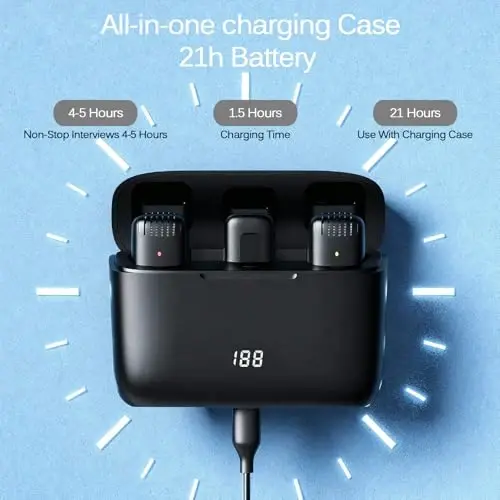 Labstandard simsiz lavalier mikrofon iPhone, iPad, mini video yozuv mikrofoni intervyu video podkast vlog YouTube & Livestream uchun, shovqinni kamaytirish, Plug & Play (J13 Pro) - 5