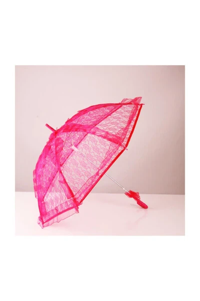 Lace Bridal Umbrella Fuchsia - DENEME ZAMANI