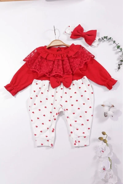 Lace Collar Baby Girl Jumpsuit 100% Cotton - 1