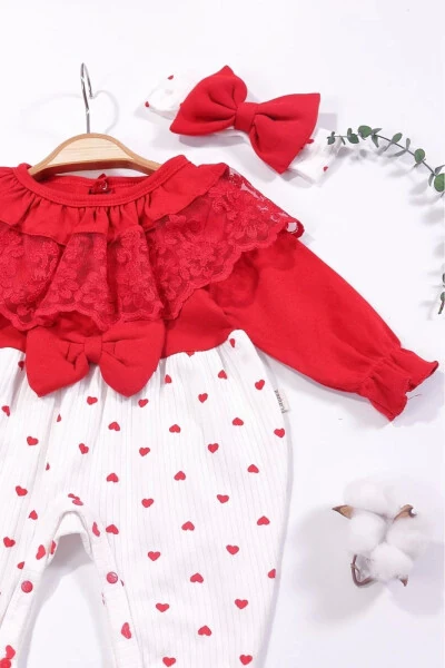 Lace Collar Baby Girl Jumpsuit 100% Cotton - 2