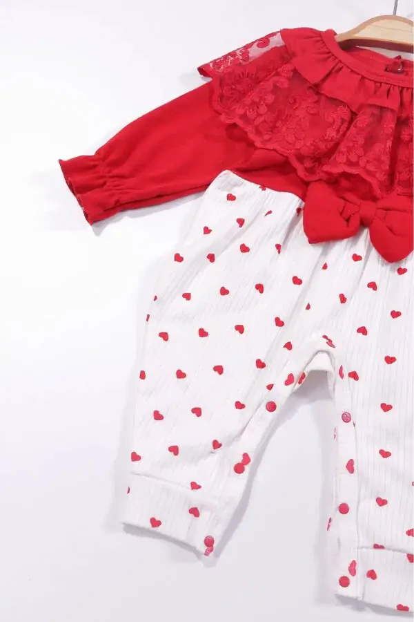 Lace Collar Baby Girl Jumpsuit 100% Cotton - 3