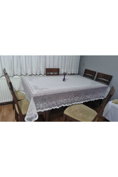 Lace Cream Stain-Resistant Tablecloth 160 / 220 Cm Machine Washable - 6