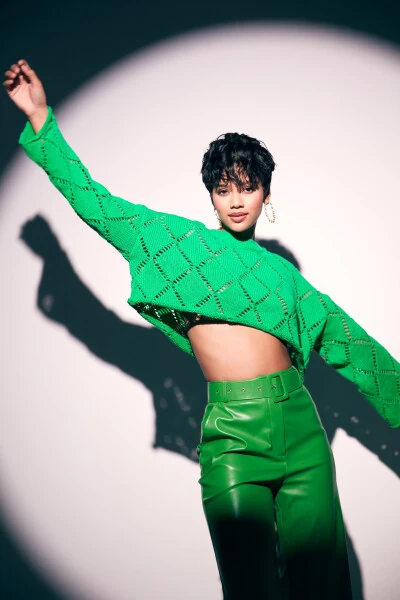 Lace Crop Knit - Green - 6