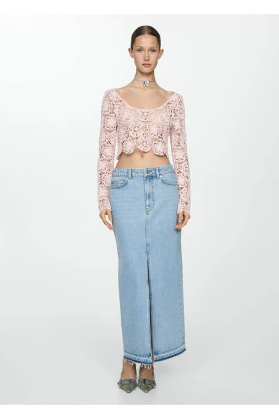 Lace crop sweater - MANGO (1)