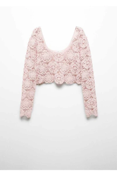 Lace crop sweater - 3