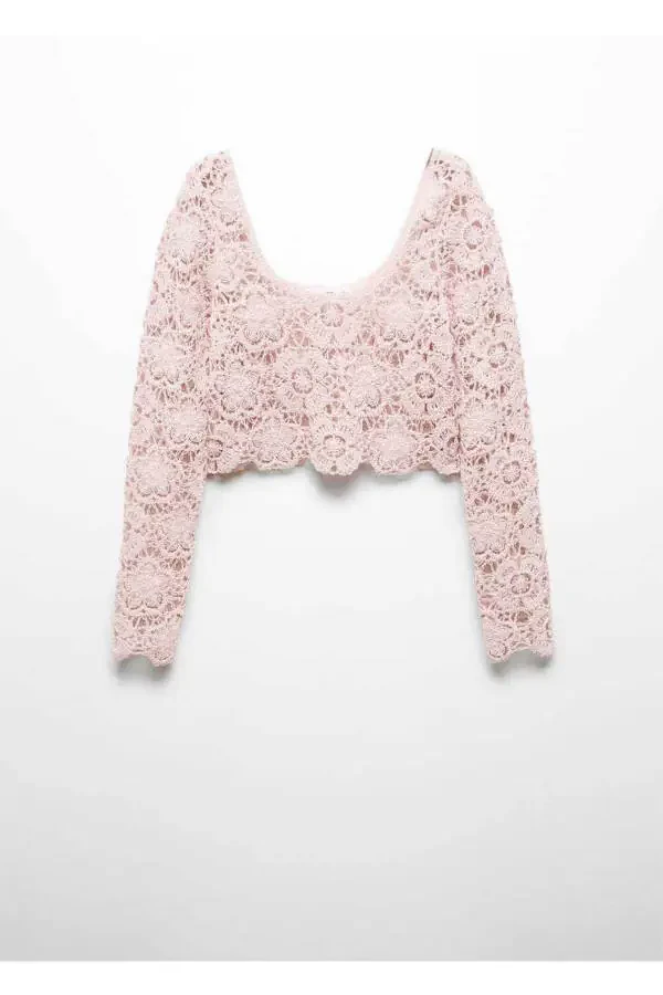 Lace crop sweater - 3