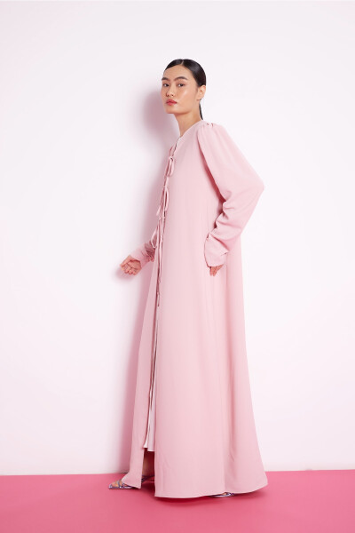 Lace Detail Abaya Light Pink - 3