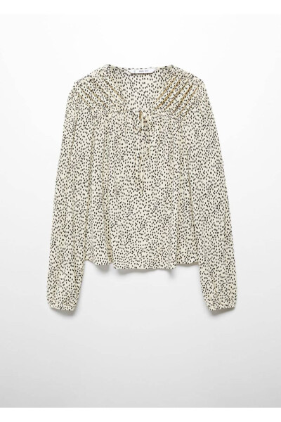 Lace detailed patterned blouse - 3