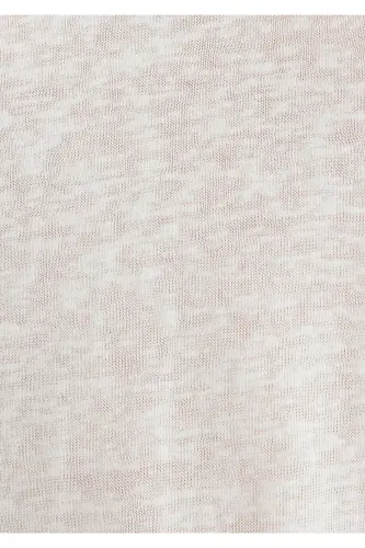 Lace Detailed V-Neck White T-Shirt Regular Fit / N - 6