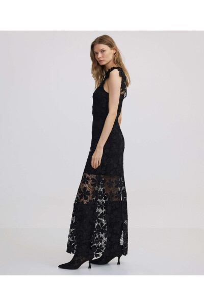 Lace dress with 3D flower appliqués - 11