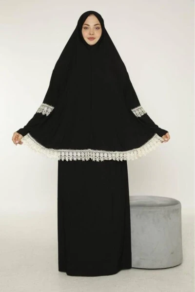 Lace Embroidered Hajj Umrah and Prayer Outfit - GENEL MARKALAR