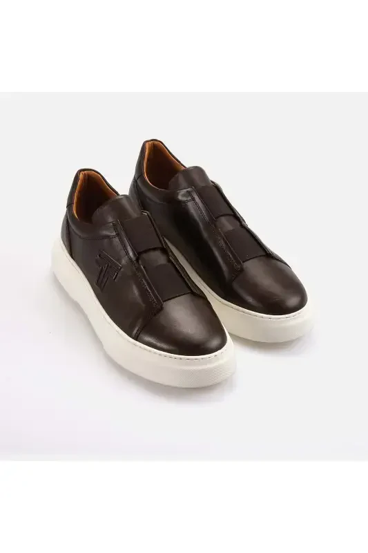 Lace-Free Men's Casual Shoes S1000-Coffee - 2