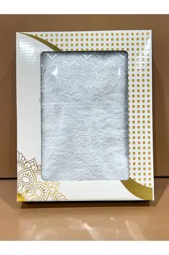 Lace Gift Dowry 50x90 Cotton Hand Face Towel-CREAM - AYHANHOME (1)