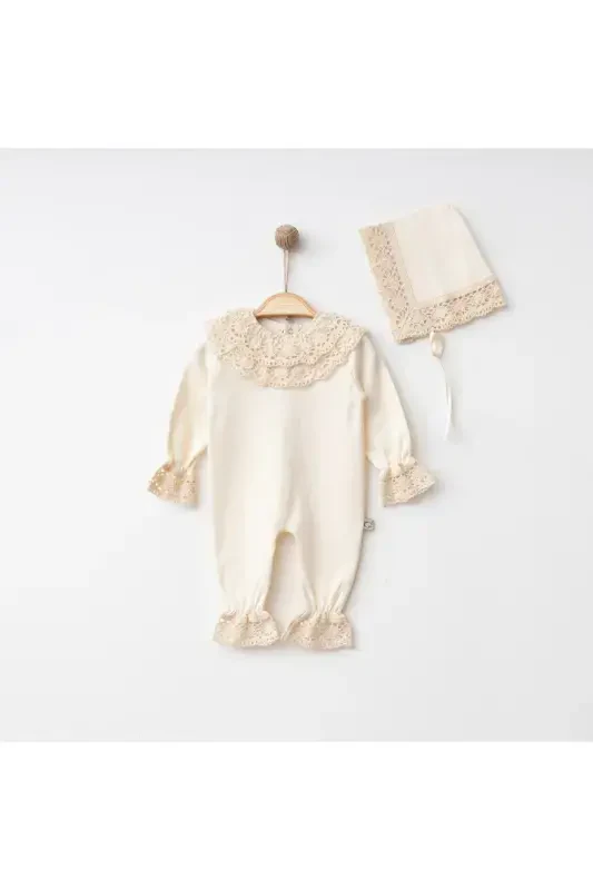 Lace Jumpsuit-Beige - 1