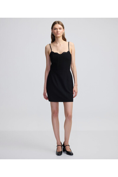 Lace mix mini dress - İPEKYOL (1)