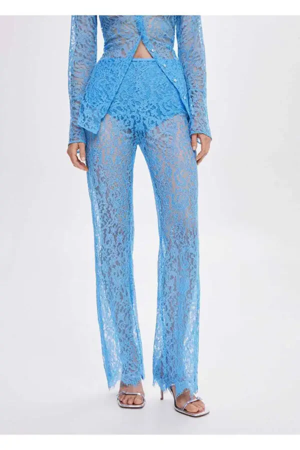Lace palazzo pants - 1