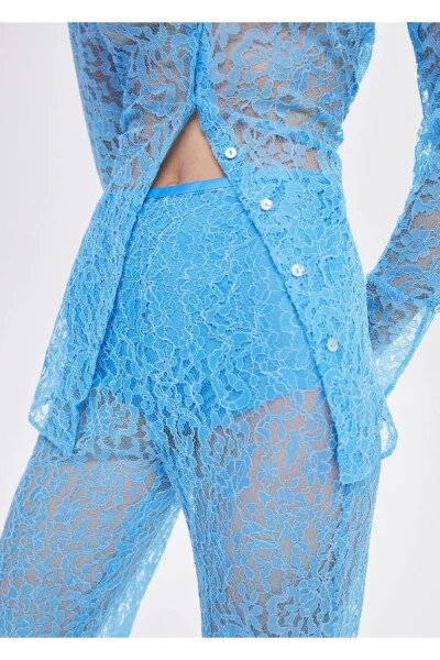 Lace palazzo pants - 7