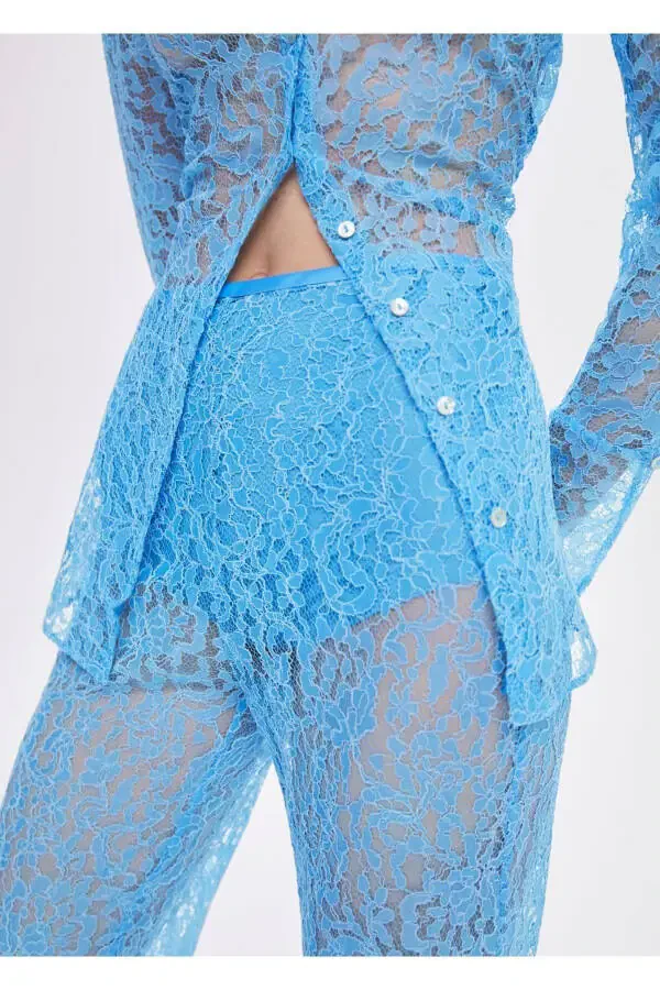 Lace palazzo pants - 7