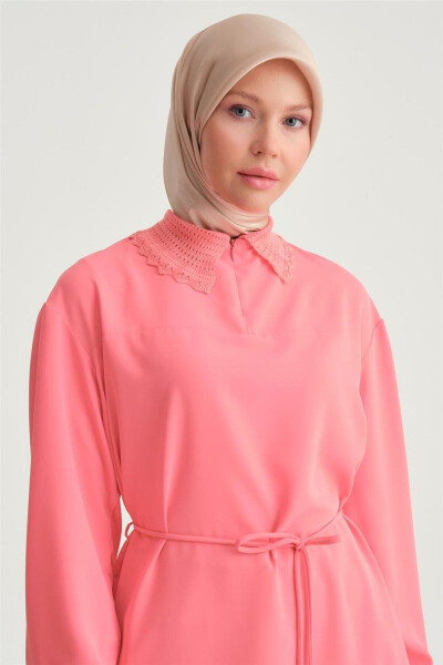 Lace Ribbon Tunic 24y4006 Dark Pink - 4