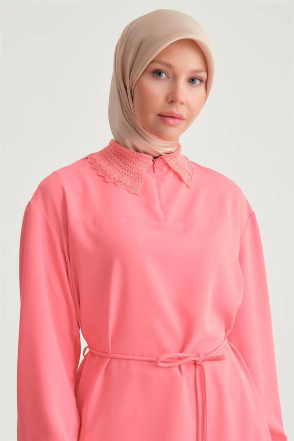 Lace Ribbon Tunic 24y4006 Dark Pink - 4