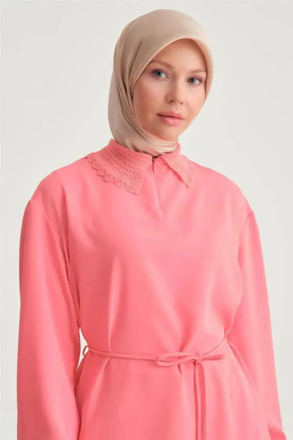 Lace Ribbon Tunic 24y4006 Dark Pink - 4