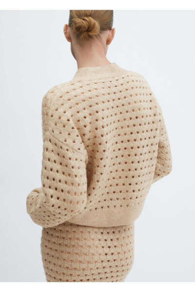 Lace-trimmed knitted sweater - 4