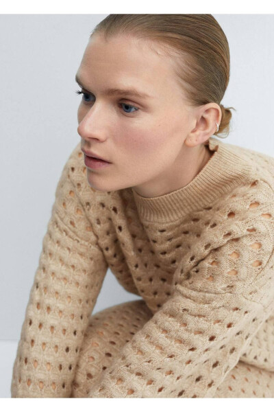 Lace-trimmed knitted sweater - 7
