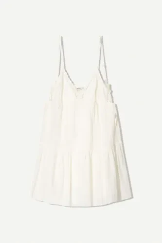 Lace-trimmed textured mini dress - BERSHKA (1)