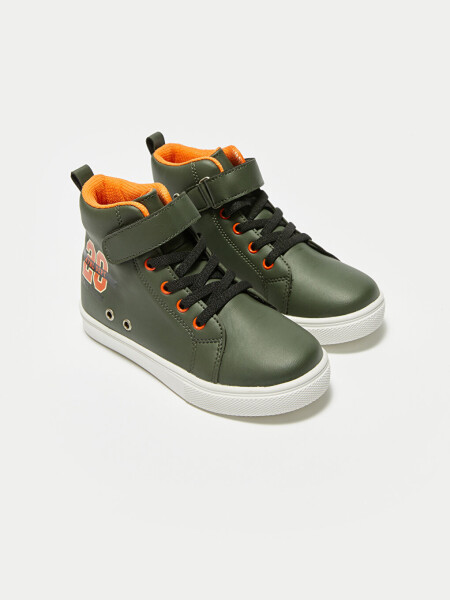 Lace-up and Velcro Ankle-High Boys' Sneakers - 8