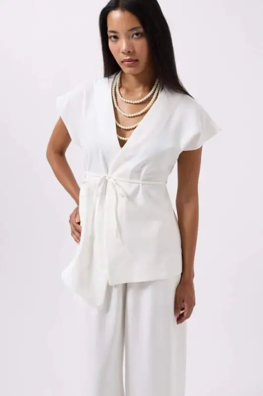 Lace-up Detail Vest - BÜYÜKBEDENIZ