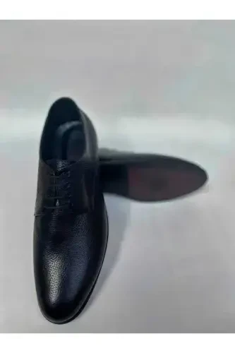 Lace-up Genuine Leather Groom Shoes Plus Size-Black Floater - 4