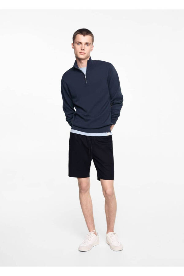 Lace-up linen Bermuda shorts - 2