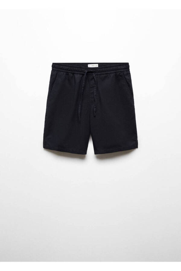 Lace-up linen Bermuda shorts - 3