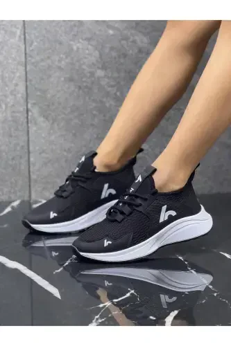 Lace-up Unisex Kids Sneaker - Black-White-Black - 4