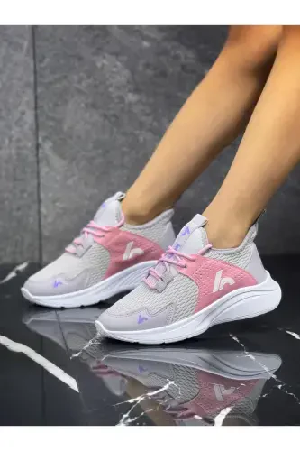 Lace-up Unisex Kids Sneaker-Ice-Candy Pink-Ice - 4